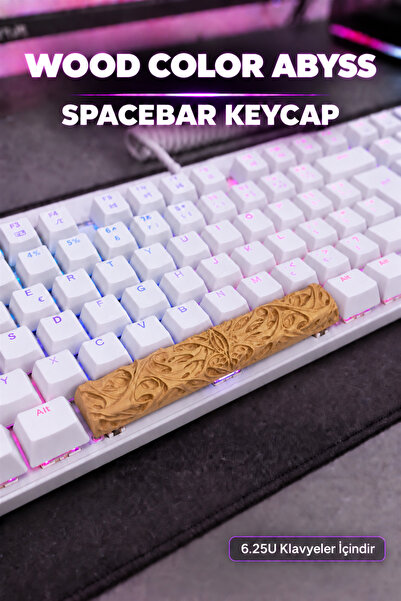 Makerpax Wood Color Abyss 6.25U Spacebar Keycap - Cherry MX Uyumlu Mekanik Klavye Boşluk Tuşu