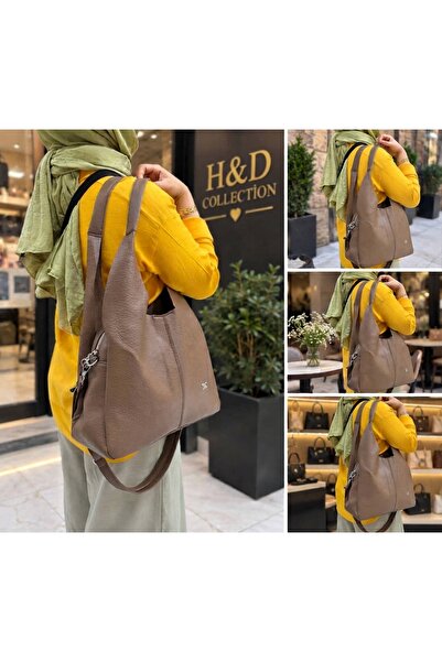 H&D COLLECTİON حقيبة كتف كبيرة الحجم بحزامين