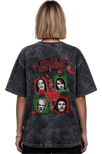 SEVBANO Μπλουζάκι Red Hot Chili Peppers με στάμπα ροκ μέταλ μουσικού συγκροτή...