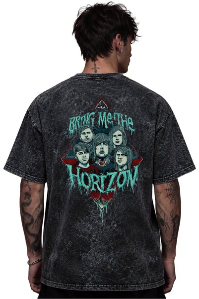 SEVBANO Tricou unisex supradimensionat cu imprimeu Bring Me The Horizon Rock ...
