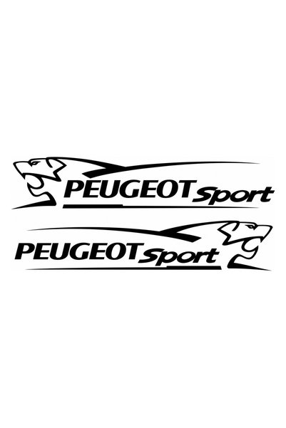 Oracal Set de 2 autocolante laterale Peugeot Sport cu leu - 50cm, Negru