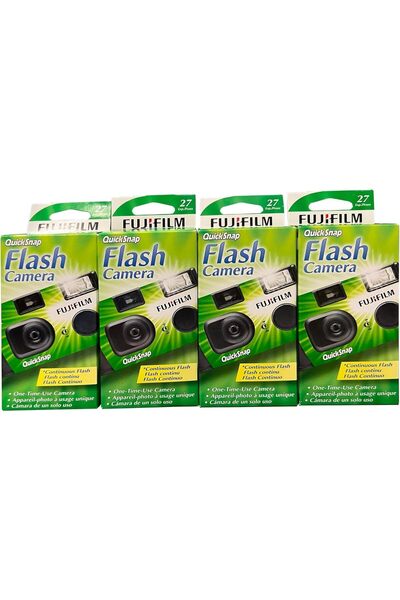 Fujifilm (عبوة من 4 قطع) كاميرا QuickSnap Flash 400 للاستخدام مرة واحدة مع فل...