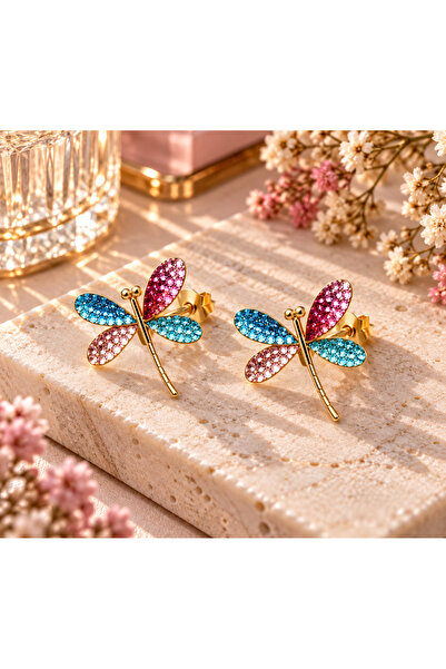Bluw Jewelry أقراط ليبيلوولا المضيئة على شكل اليعسوب