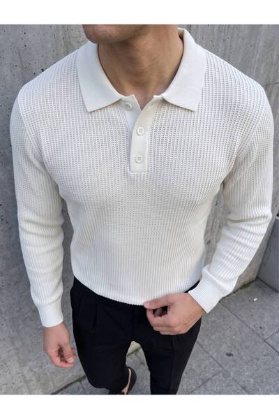 Gambocci Men's Polo Neck Knitted Sweater