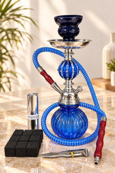 Mijja Cam Gövdeli Komple Takım 27cm Mini Boy Nargile Aksesuarları Seti