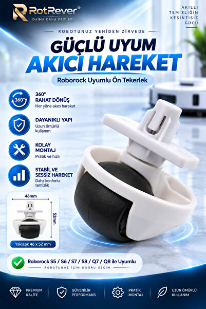 RotRever Vorderrad weiß für Roborock Q5 / Q5+ / Q5 Pro / Q5 Pro+ / Q5 Max+ Ro...