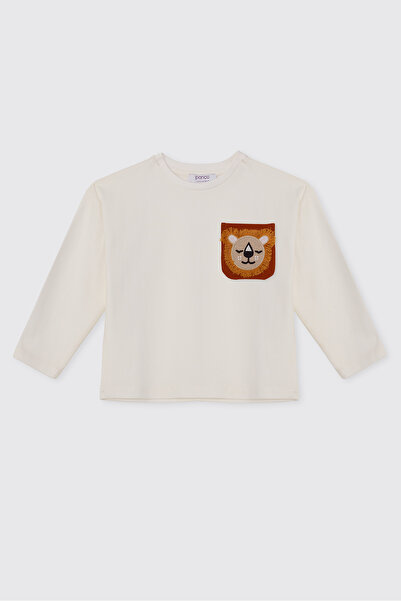 Panço Baby Boy Long Sleeve Ecru T-Shirt