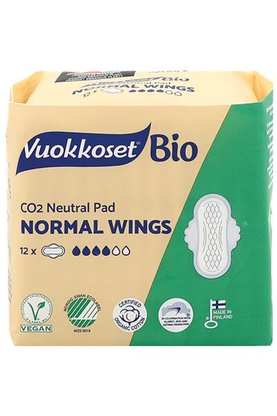 Vuokkoset Absorbante igienice din bumbac organic BIO cu aripioare normale