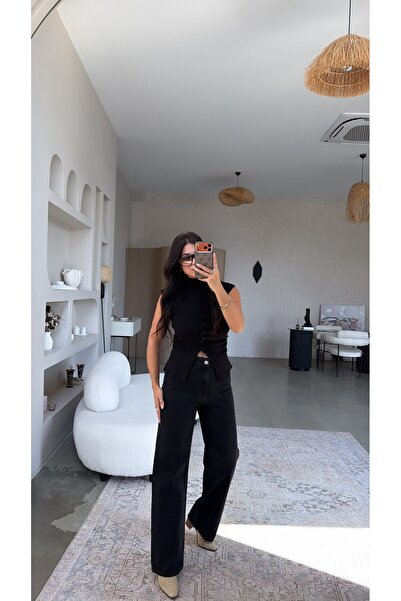 Buket Teke Black Straight Fit Jeans