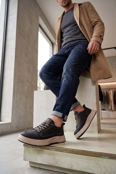 GAMELU CALM SİYAH ERKEK 𝐀𝐊𝐈𝐋𝐋𝐈 𝐁𝐀𝐆𝐂𝐈𝐊 KLASİK SNEAKER SPOR AYAKKAB...