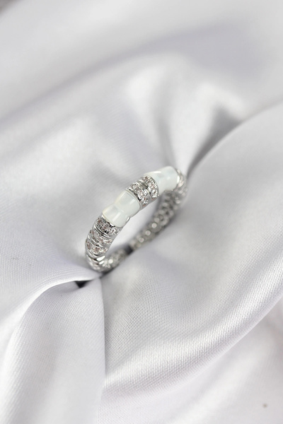 Lovesta Home Zircon Stone Bone Model Silver Color Women's Ring Tj-Byk3931