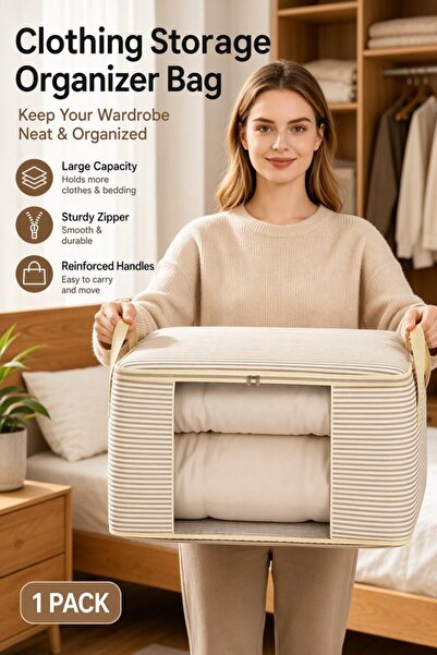 Generic 1 Non Woven Waterproof Foldable Storage Bag Clothes Organizer Bedding...