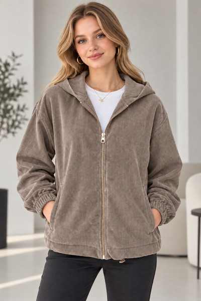 SERAPA Women's Cupro Modal Hooded Jacket Zippered Relaxed Fit Casual Sports J...