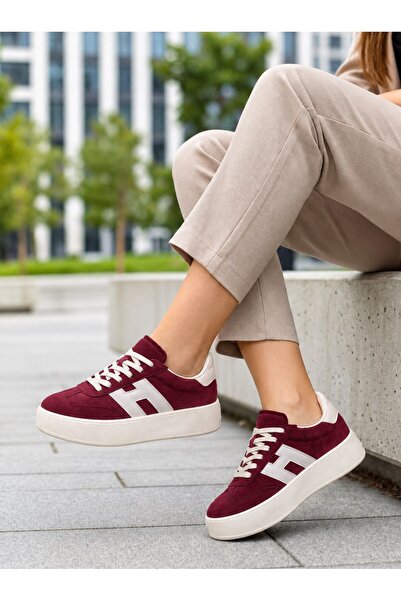 SCUD Kadın Süet Bağcıklı Günlük Sneaker Spor Ayakkabı