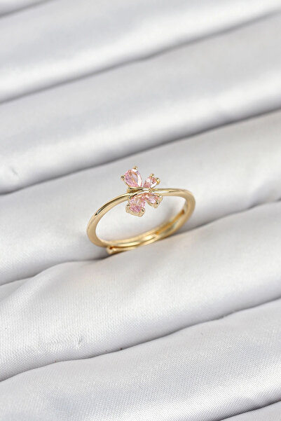 Lovesta Home Brass Gold Color Pink Women's Ring Tj-Byk3870