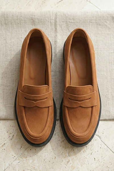 GRADA Taba Nubuck Women's Loafer Shoes Genuine Nubuck Leather Soft Casual Wom...