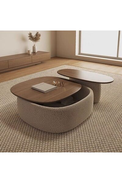 zyhomefurniture اسم المنتج: طقم طاولات وسط نولا بتفاصيل بوكليه – قطعتان