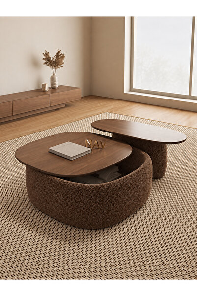 zyhomefurniture اسم المنتج: طقم طاولات وسط نولا بتفاصيل بوكليه – قطعتان