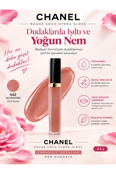 Chanel Rouge Coco 442 Accessoi̇re Intense Shimmer Lip Care with Moisturizing ...