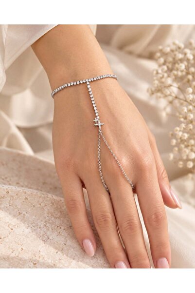 Kumru Studio Silver Color Shahmeran with Stone and Shining Star Detail