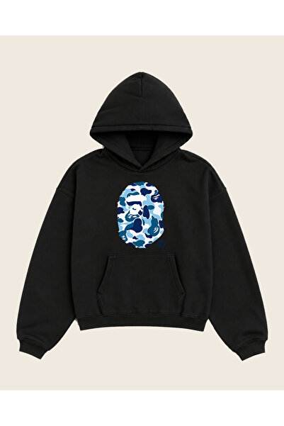 Moon Dancer سويت شيرت بقلنسوة من A Bathing Ape Blue Ocean مطبوع عليه Blue Oce...
