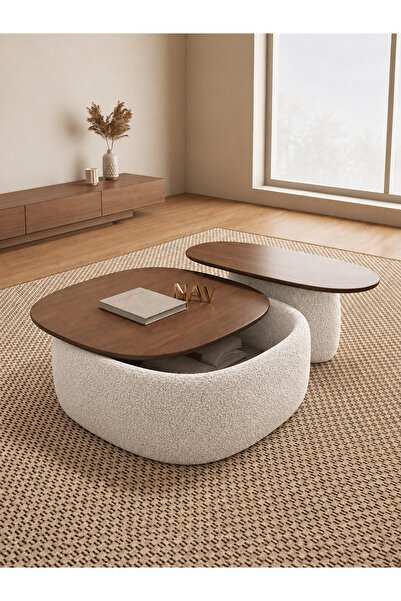 zyhomefurniture اسم المنتج: طقم طاولات وسط نولا بتفاصيل بوكليه – قطعتان