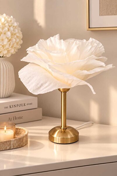 Bubihome Bubi Home Alba Bloom İtalyan Krapon Kağıdı El Yapımı Çiçek Abajur, D...