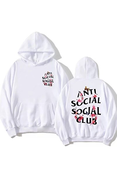 Vordevia Φούτερ Anti Social Club με στάμπα από βαμβάκι, 3 κλωστών, ριμπ, over...