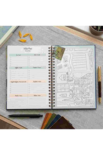 meridox Van Gogh Ren Nehrinde Yıldızlı Gece Sert Kapak Spiralli Haftalık Planlayıcı Defter