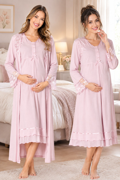 by İGP Cotton Maternity Pajamas Set with Nursing Feature Effortt