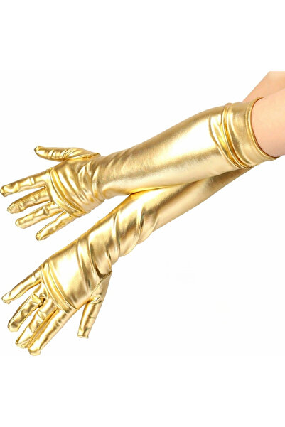 Lovesta Home Gold Color under Elbow Luxury Satin Gloves 40 cm