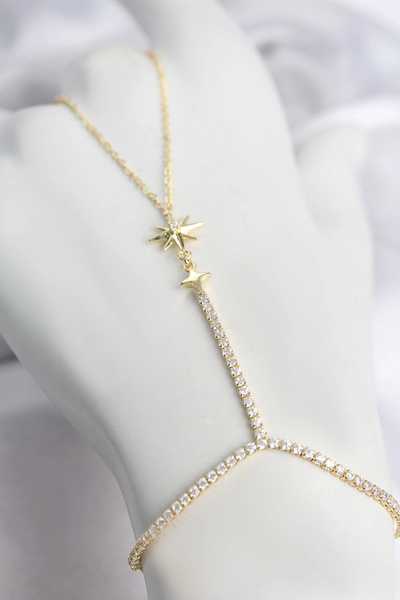 Lovesta Home Gold Color Brass Zircon Stone Pole Star Model Şahmeran Tj-Sn781