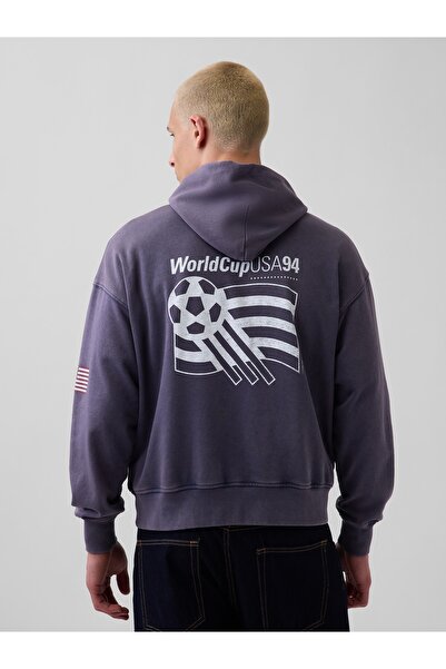 GAP Erkek Lacivert FIFA WORLD CUP™ Klasikleri VintageSoft Terry Oversized Swe...