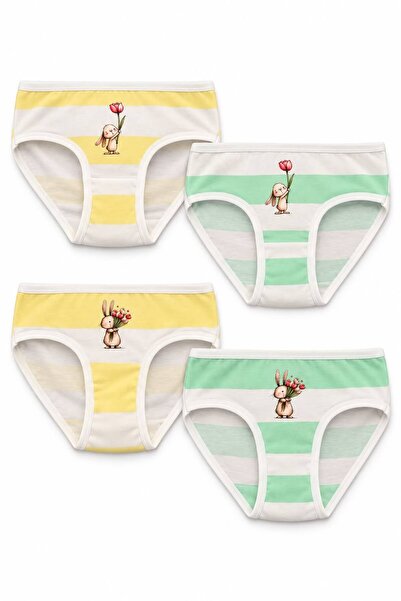 FUL Girls' Panties Set 4-Piece Panties Set 100% Cotton Children's Underwear S...