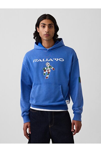 GAP Erkek Mavi FIFA WORLD CUP™ Klasikleri VintageSoft Terry Oversized Sweatshirt