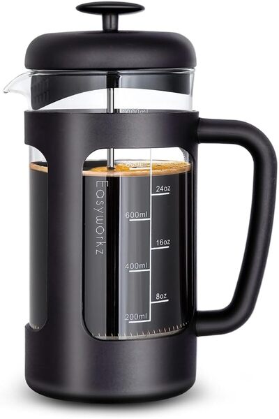 Easyworkz French Press 1000ml Coffee Tea Maker with Borosilicate Glass,Non-sl...