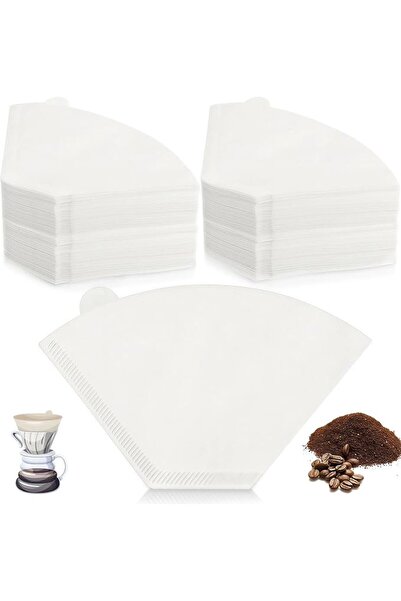 GoodTool 100 Count Fan Shape Disposable Coffee Paper Filters, Unbleached Disp...