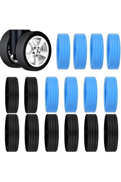 GENERAL 16 PCS Luggage Wheels Covers, Silicone Reduce Noise Luggage Accessori...
