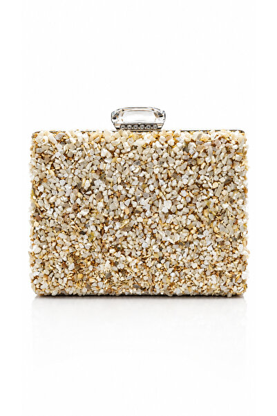 Genel Markalar Abiye Çanta Kol Ve Omuz Clutch Portföy Kadın Şık Beyaz Doğal T...