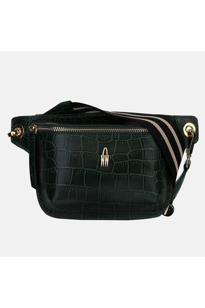 Wojewodzic IDA - Borsetă de talie din piele croco verde