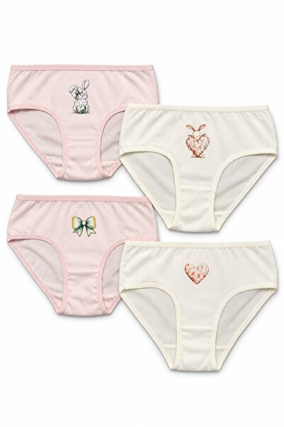 FUL Girls' Panties Set 4-Piece Panties Set Cotton Kids' Underwear Rabbit Hear...