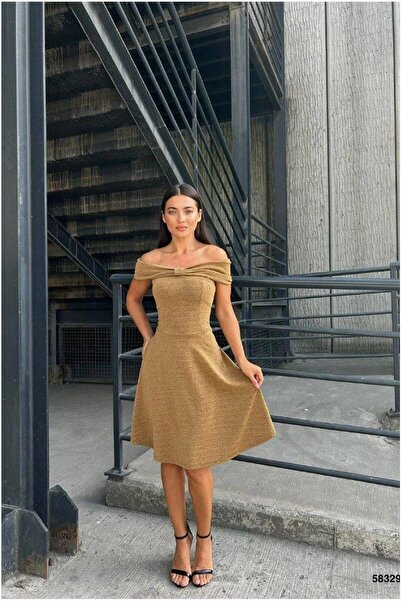 Şeker Portakalım Women's Evening Dress Madonna Stylish Dress Collar