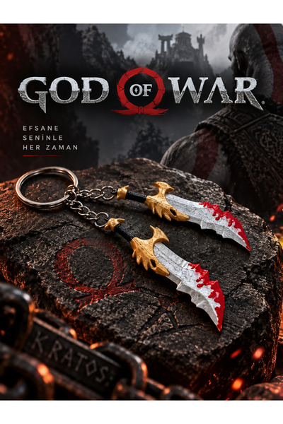 God of War Kaos Bıçakları Anahtarlık – Blades of Chaos Temalı 3D Dekoratif Anahtarlık