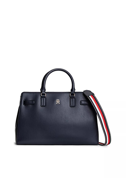Tommy Hilfiger Kadın Metalik Kabartmalı TH Logolu Şerit Desenli Uzun Askılı L...