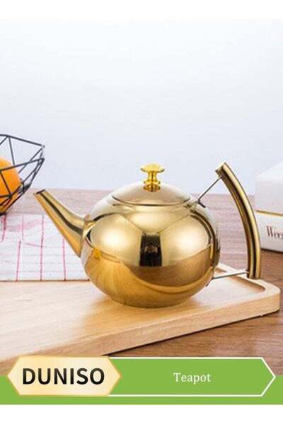 DUNISO 1.5L tea pot, Pot Metal Tea Kettle with Coffee Boiling Camping Gas Sto...