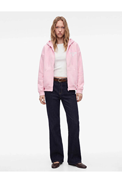Koton Comfortable Fit, Printed Bow on the Back, Pocketed, Zippered Hooded Swe...