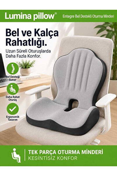 LUMİNA PİLLOW Ortopedik Oturma Minderi Bel Sırt Destek Yastığı Ergonomik Ofis...