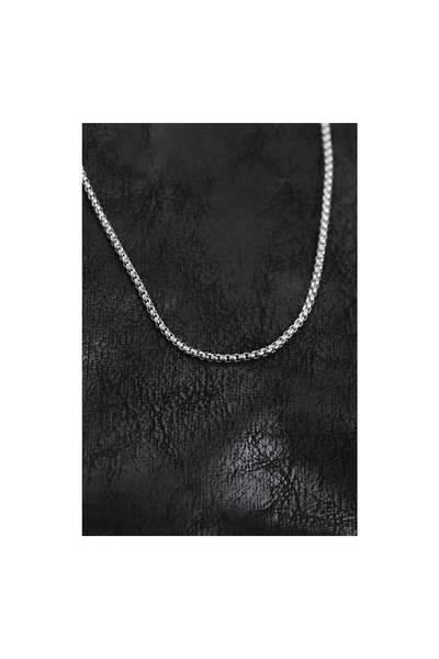 evimdeyokyok 316L Steel Venetian Chain Model Silver Color Men's Necklace Tj-E...
