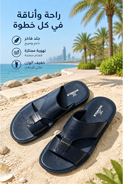 Generic Brand صنادل رجالية عصرية للاستخدام اليومي، ذات سطح علوي مزخرف، مريحة ...