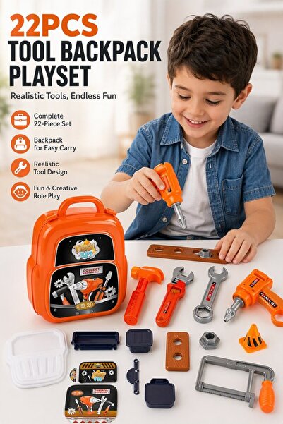 Generic 22 Piece Abs Educational Tool Set Backpack Workbench Convertible Stor...